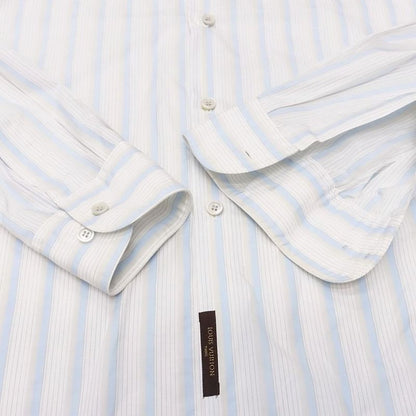 Louis Vuitton French Striped Shirt Button-Down Long-Sleeved Top Size S Blue