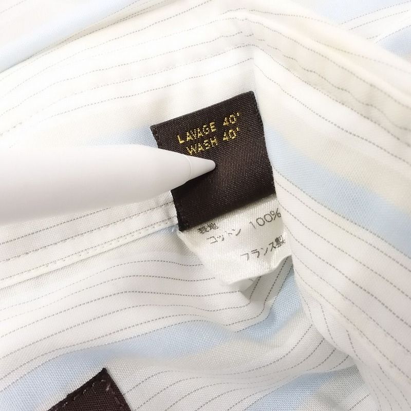 Louis Vuitton French Striped Shirt Button-Down Long-Sleeved Top Size S Blue