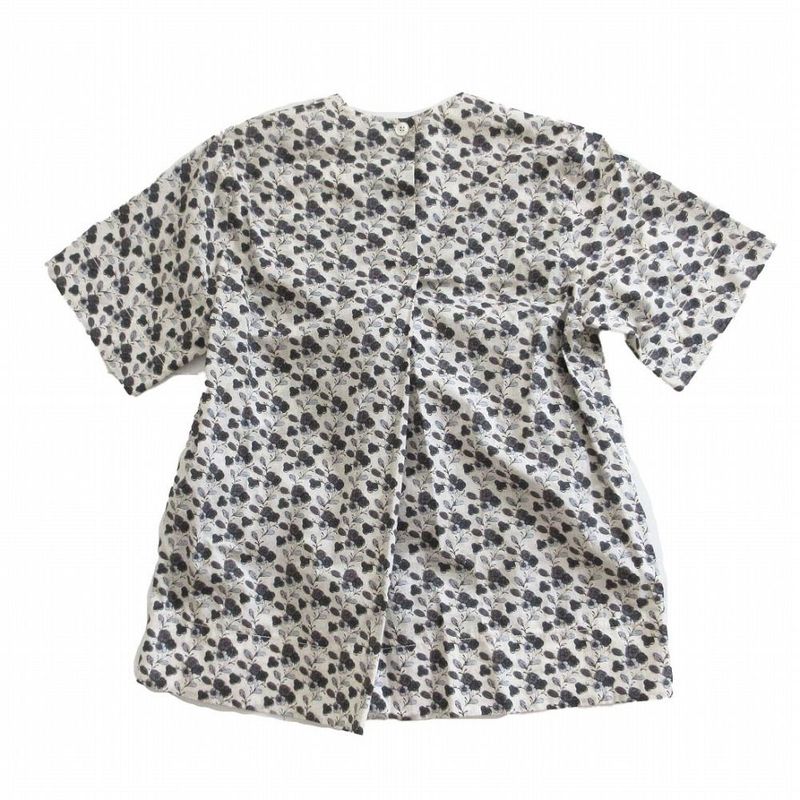 Louis Vuitton Liberty Flower Print Blouse Short Sleeve Top White Size XS Women's