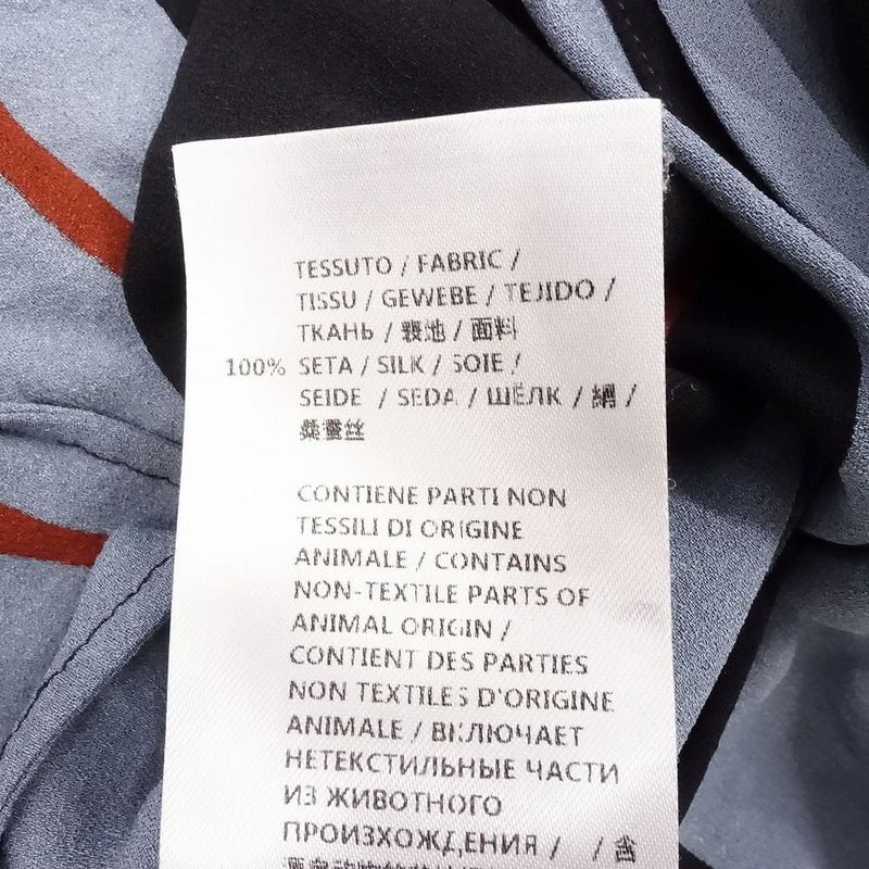 Gucci 100% Silk Blouse with All Over Pattern Shirt Long Sleeves Geometric