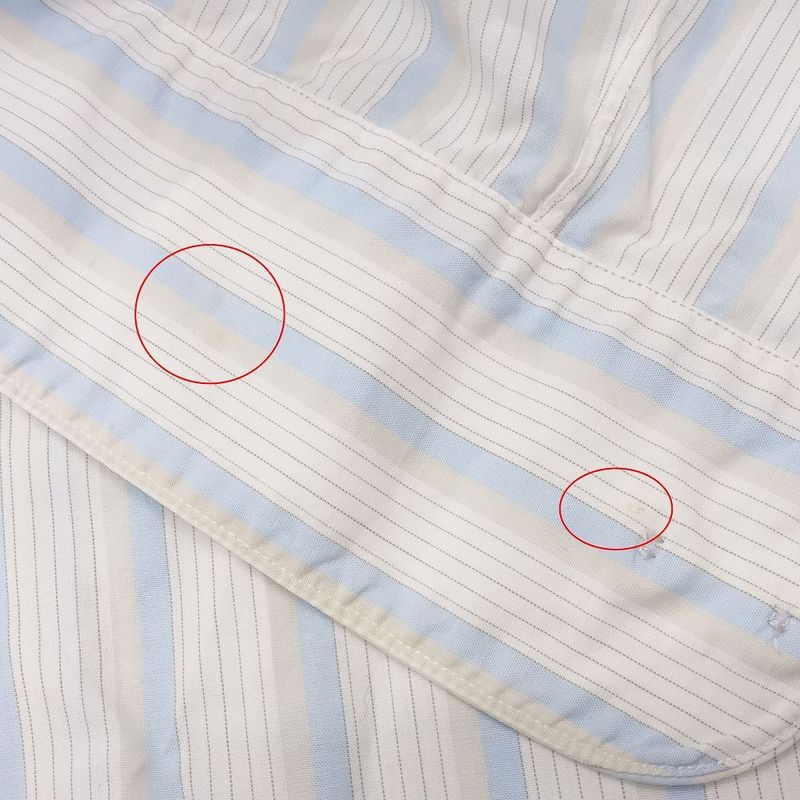 Louis Vuitton French Striped Shirt Button-Down Long-Sleeved Top Size S Blue