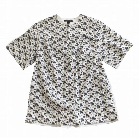 Louis Vuitton Liberty Flower Print Blouse Short Sleeve Top White Size XS Women's