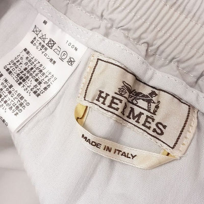 Hermes Easy Pants Cotton Button Fly Cropped Tapered Bottoms 44 L Off White Men's