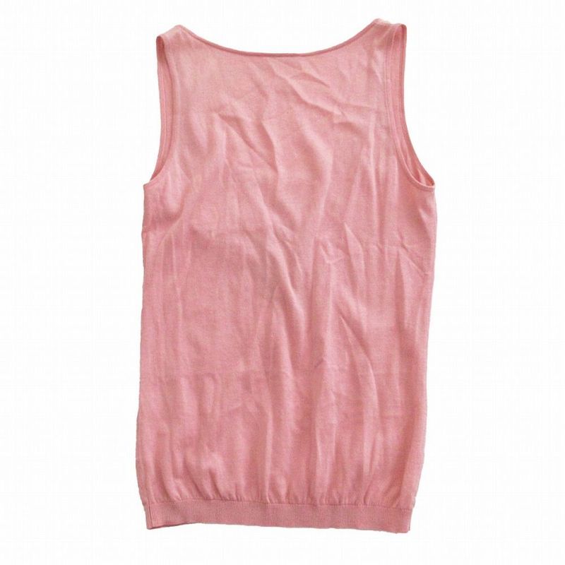 Chanel P20546v01226 03c Camellia Coco Logo Tank Top Sleeveless Top Pink Size M
