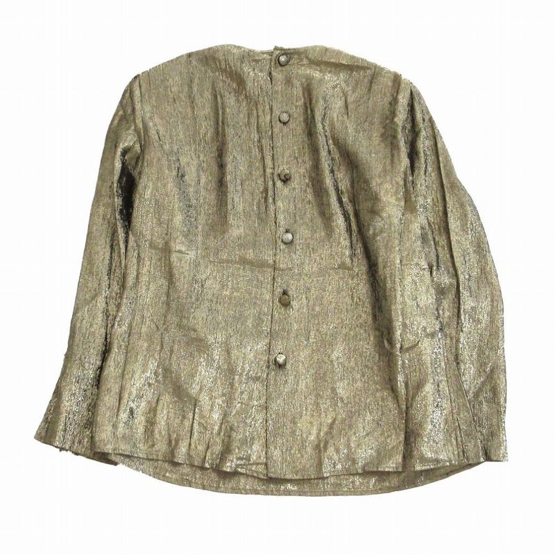 Chanel Creations Chanel Vintage Gold Metallic Blouse Long Sleeve Pullover Top