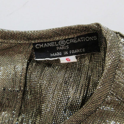 Chanel Creations Chanel Vintage Gold Metallic Blouse Long Sleeve Pullover Top