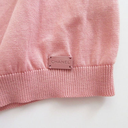 Chanel P20546v01226 03c Camellia Coco Logo Tank Top Sleeveless Top Pink Size M