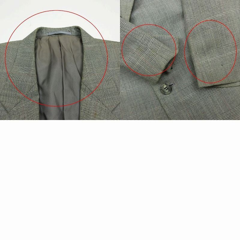 Yves Saint Laurent 90s Vintage Glen Check Tailored Jacket