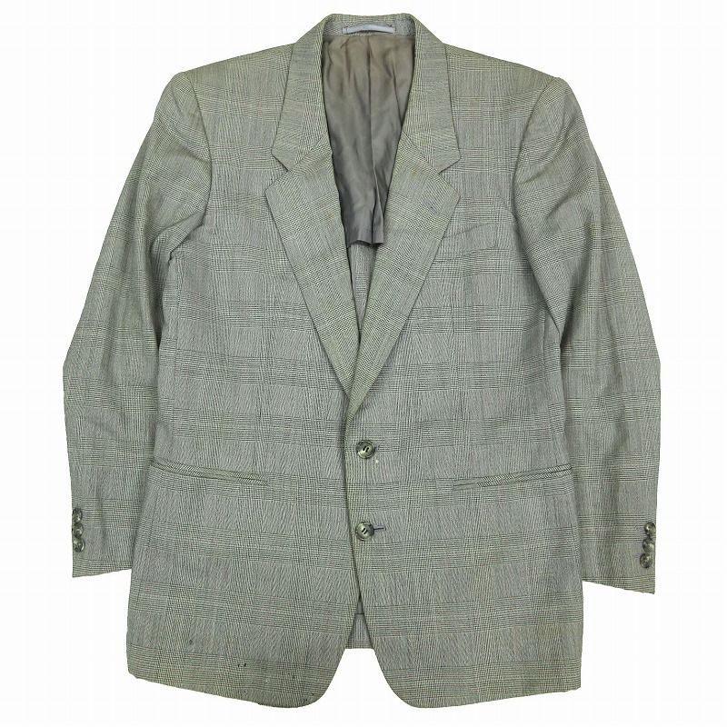 Yves Saint Laurent 90s Vintage Glen Check Tailored Jacket