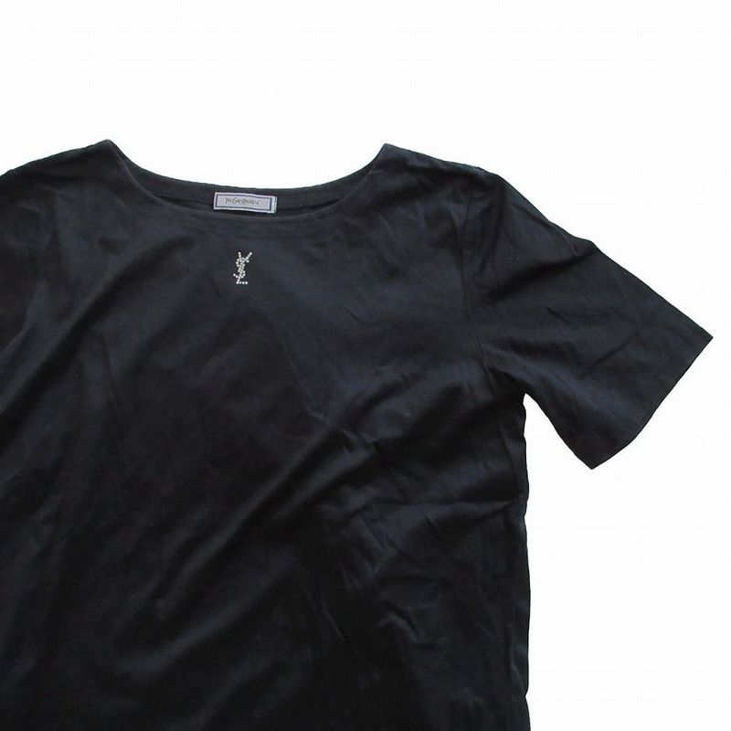 Yves Saint Laurent Vintage Cass Andra Logo Rhinestone T-Shirt
