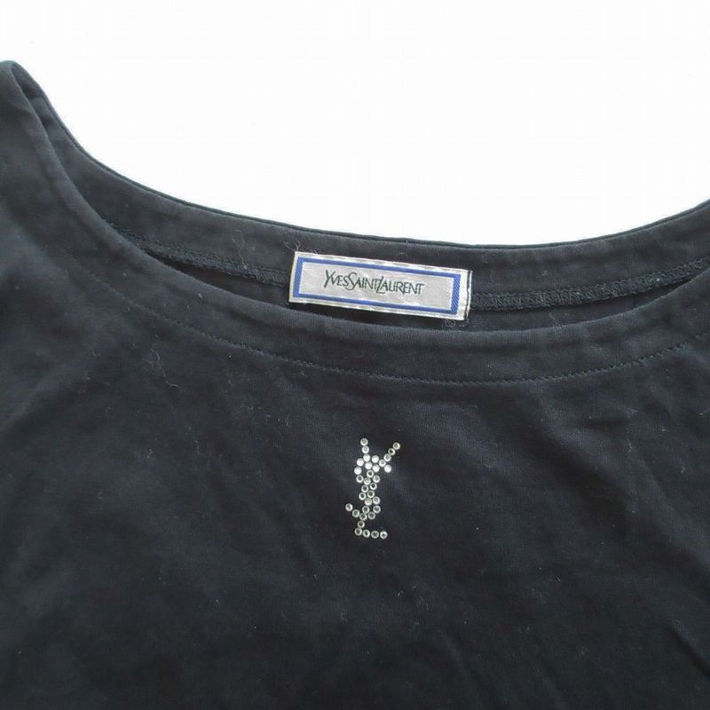 Yves Saint Laurent Vintage Cass Andra Logo Rhinestone T-Shirt