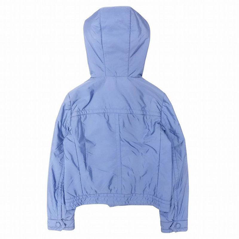 Prada 29b843 Padded Jacket Nylon Zip Up Blouson Hoodie Light Blue Size M Women's