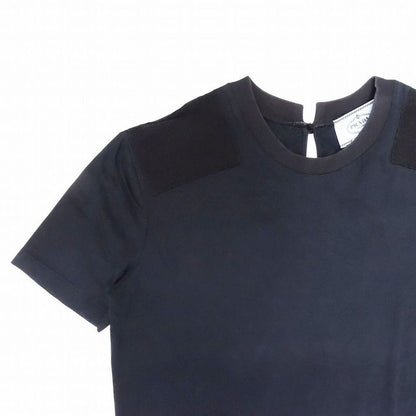 Prada Shoulder Patch T-Shirt Short Sleeve Top Black 35826 S152 Women