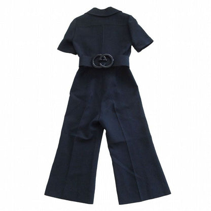 Gucci Wool GG All-in-One Tuna Short Sleeves with Belt 587416 Blue 40 L Women