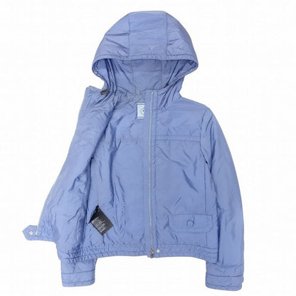Prada 29b843 Padded Jacket Nylon Zip Up Blouson Hoodie Light Blue Size M Women's