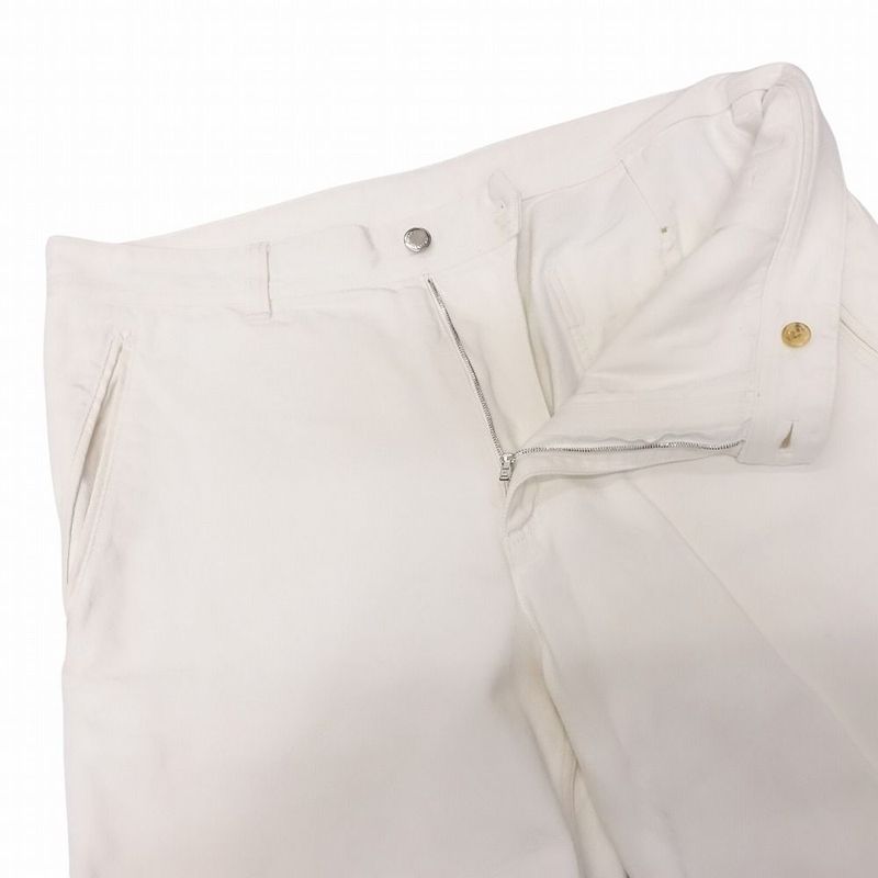 Louis Vuitton White Denim Shorts Chinos Half Pants Cotton 44 White Men's