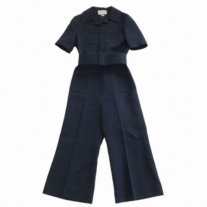 Gucci Wool GG All-in-One Tuna Short Sleeves with Belt 587416 Blue 40 L Women