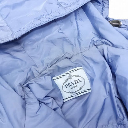 Prada 29b843 Padded Jacket Nylon Zip Up Blouson Hoodie Light Blue Size M Women's