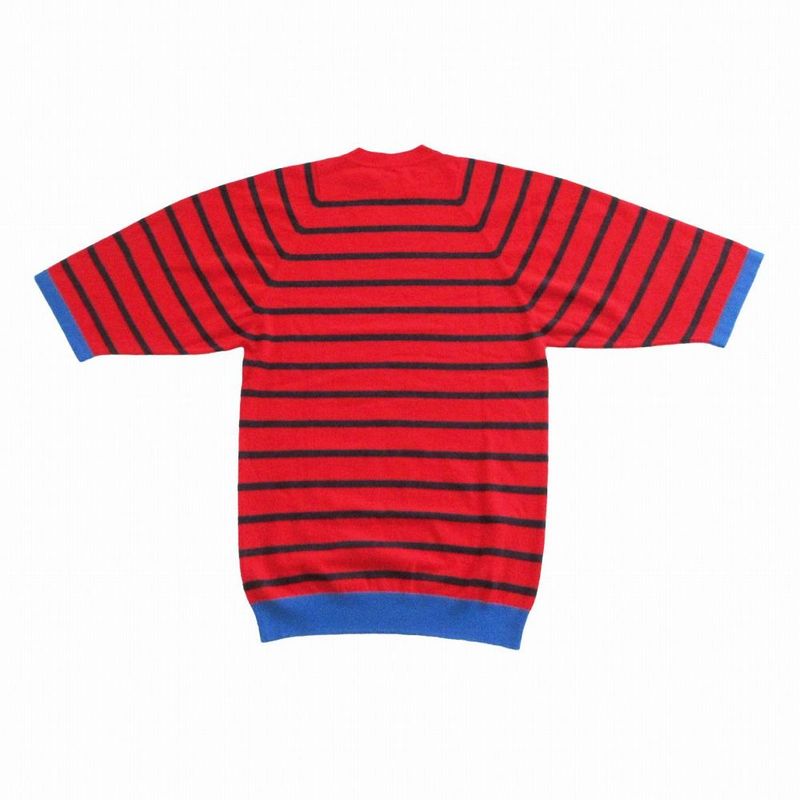 Hermes Knit 20aw Tunic Sweater Striped 100% Cashmere Dress Long Sleeve Women 34