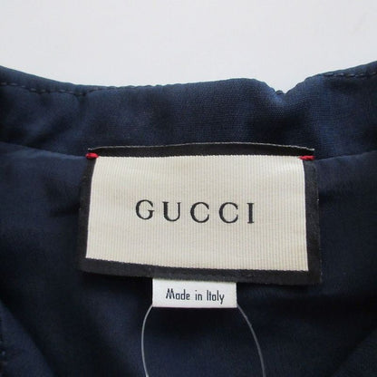 Gucci Wool GG All-in-One Tuna Short Sleeves with Belt 587416 Blue 40 L Women