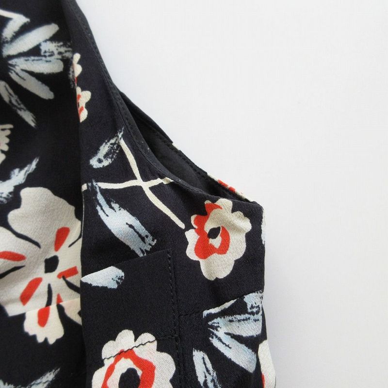 Tagged Chanel P07463v05579 Dress Navy Sleeveless Floral Silk Karl Lagerfeld 36