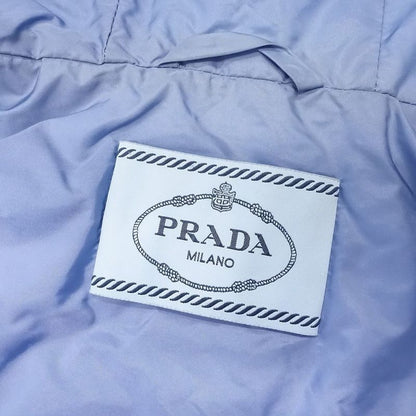 Prada 29b843 Padded Jacket Nylon Zip Up Blouson Hoodie Light Blue Size M Women's
