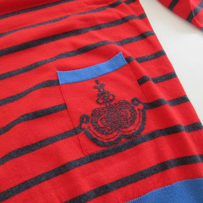 Hermes Knit 20aw Tunic Sweater Striped 100% Cashmere Dress Long Sleeve Women 34