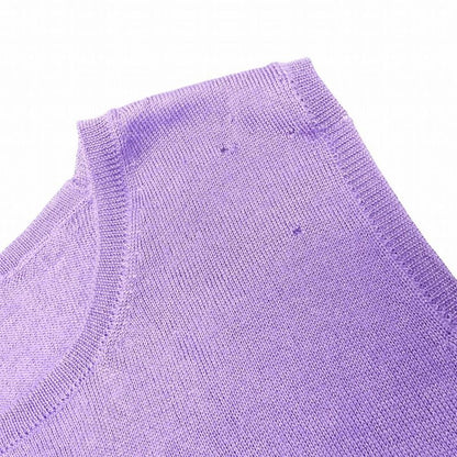 Prada Cashmere Silk Sleeveless Knit Sweater Pullover Top Purple Size M Women's
