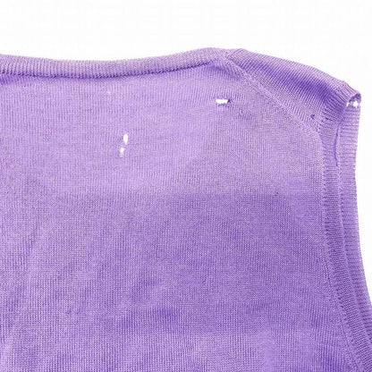 Prada Cashmere Silk Sleeveless Knit Sweater Pullover Top Purple Size M Women's