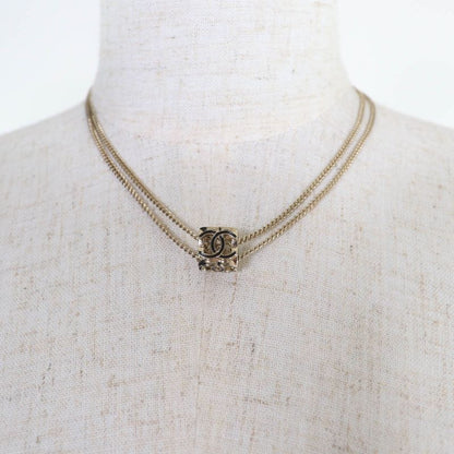 Chanel A22k Coco Mark Cube Necklace Pendant Accessory Gold Made in Italy Weight