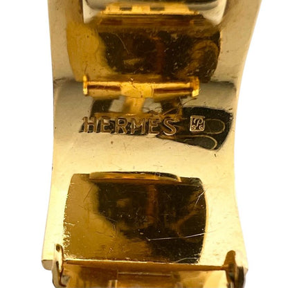 Hermes Vintage Emailles Cloisonne Logo Ribbon Pattern Binaural Clip on Earrings