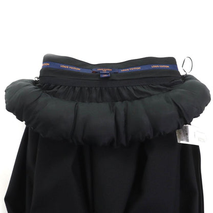 Louis Vuitton 2022 Fnju96 100% Wool Pleated Miniskirt Black 34 Made in France