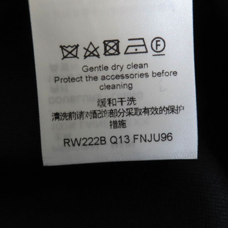 Louis Vuitton 2022 Fnju96 100% Wool Pleated Miniskirt Black 34 Made in France