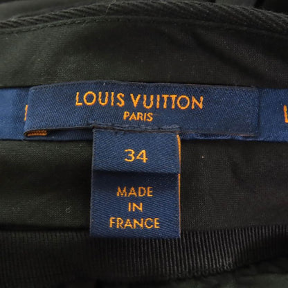 Louis Vuitton 2022 Fnju96 100% Wool Pleated Miniskirt Black 34 Made in France