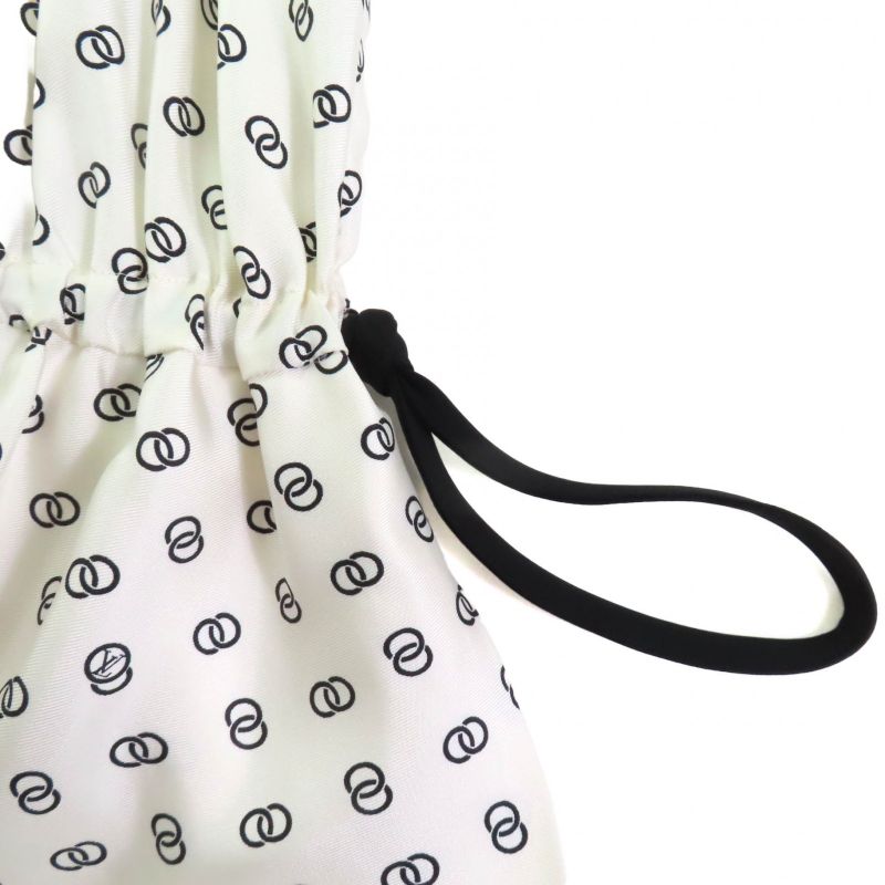 Louis Vuitton 2022 Fmdr42 Chain Link Dress 100% Silk White Black 34 Made in