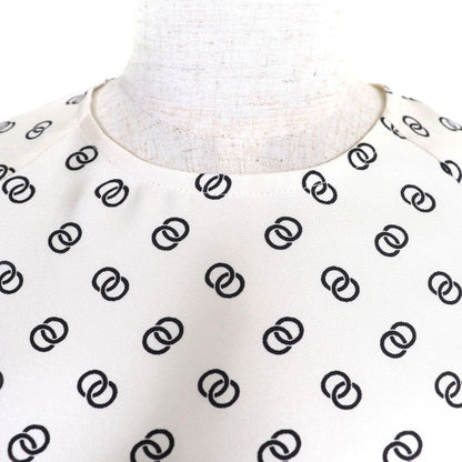 Louis Vuitton 2022 Fmdr42 Chain Link Dress 100% Silk White Black 34 Made in