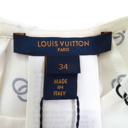 Louis Vuitton 2022 Fmdr42 Chain Link Dress 100% Silk White Black 34 Made in