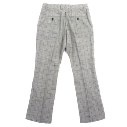 Celine 23ss 2p032709t Wool Cotton Glen Check Patterned Pants Slacks Gray 48