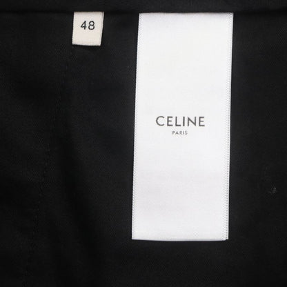 Celine 23ss 2p032709t Wool Cotton Glen Check Patterned Pants Slacks Gray 48