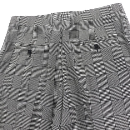Celine 23ss 2p032709t Wool Cotton Glen Check Patterned Pants Slacks Gray 48