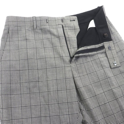 Celine 23ss 2p032709t Wool Cotton Glen Check Patterned Pants Slacks Gray 48