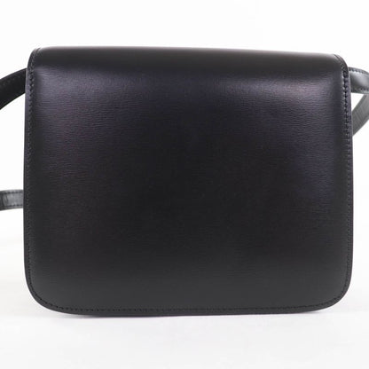 Celine Classic Box Teen Leather Shoulder Bag Black Gold Hardware Made in Italy