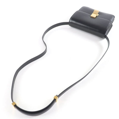 Celine Classic Box Teen Leather Shoulder Bag Black Gold Hardware Made in Italy