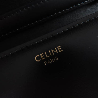 Celine Classic Box Teen Leather Shoulder Bag Black Gold Hardware Made in Italy