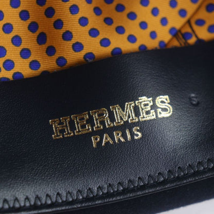 Hermes 100% Wool 100% Silk Lining with Ribbon Lapin Felt Medium Hat Navy 58