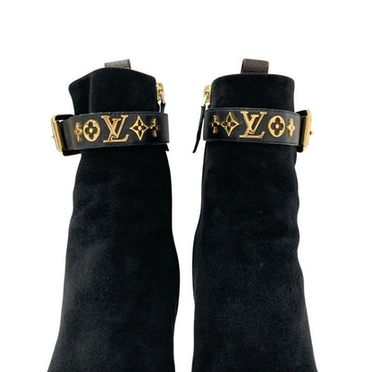 Louis Vuitton Silhouette Line Monogram Boots Short Shoes Suede Black