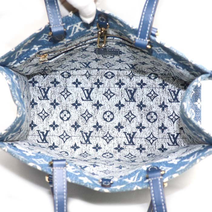 Louis Vuitton on the Go MM 2way Shoulder Bag Blue M59608 Ic Ladies Used