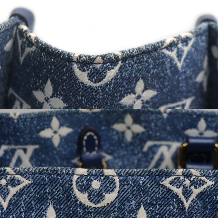 Louis Vuitton on the Go MM 2way Shoulder Bag Blue M59608 Ic Ladies Used