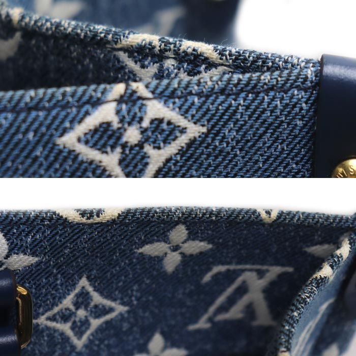 Louis Vuitton on the Go MM 2way Shoulder Bag Blue M59608 Ic Ladies Used