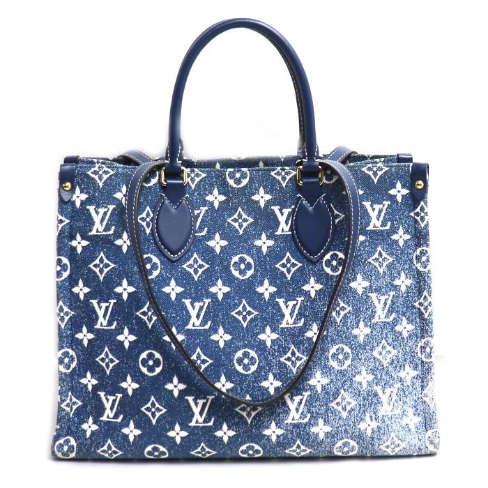 Louis Vuitton on the Go MM 2way Shoulder Bag Blue M59608 Ic Ladies Used